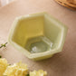 Vintage Hexagonal Jadeite Green Glass Bowl or Planter