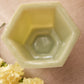Vintage Hexagonal Jadeite Green Glass Bowl or Planter