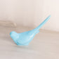 Medium Light Blue Milk Glass Bird Figurine