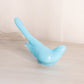Medium Light Blue Milk Glass Bird Figurine