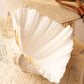 Medium Natural Shell White & Rust Trinket Dish