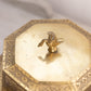 Medium Octagonal Brass Lidded Dish with Swan Finial
