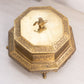 Medium Octagonal Brass Lidded Dish with Swan Finial