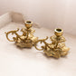 Medium Ornate Brass Leaf Chamberstick Candleholder
