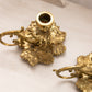 Medium Ornate Brass Leaf Chamberstick Candleholder