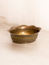 Medium Oval Brass Bowl with Etched Floral Designs