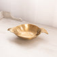 Medium Oval Brass Bowl with Leaf Handles