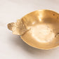 Medium Oval Brass Bowl with Leaf Handles