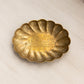 Medium Oval Brass Dish or Tray with Etched Floral Designs