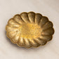 Medium Oval Brass Dish or Tray with Etched Floral Designs