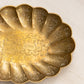 Medium Oval Brass Dish or Tray with Etched Floral Designs