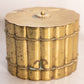 Medium Oval Brass Hinged Lidded Box with Beaded Accents