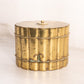 Medium Oval Brass Hinged Lidded Box with Beaded Accents