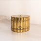 Medium Oval Brass Hinged Lidded Box with Beaded Accents