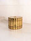 Medium Oval Brass Hinged Lidded Box with Beaded Accents