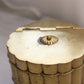 Medium Oval Brass Hinged Lidded Box with Beaded Accents