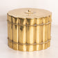 Medium Oval Brass Hinged Lidded Box with Beaded Accents