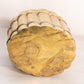 Medium Oval Brass Hinged Lidded Box with Beaded Accents
