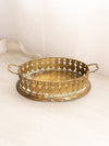 Medium Oval Brass Pineapple Tray with 2 Handles