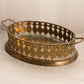 Medium Oval Brass Pineapple Tray with 2 Handles