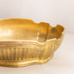 Medium Oval Brass Planter with Linear Designs