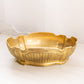 Medium Oval Brass Planter with Linear Designs