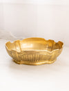 Medium Oval Brass Planter with Linear Designs