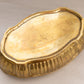 Medium Oval Brass Planter with Linear Designs