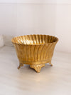 Medium Oval Brass Scalloped Planter with 4 Fancy Feet