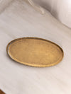 Medium Oval Brass Tray with Floral Designs