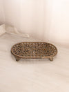 Medium Oval Copper Tone Metal Oval Trivet Riser
