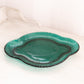 Medium Oval Dark Green Glass Tray with Fancy Designs