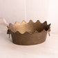 Medium Oval Heavy Brass Crown Bowl with Boar Head Handles