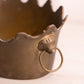 Medium Oval Heavy Brass Crown Bowl with Boar Head Handles