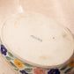 Medium Oval White Ceramic Bowl with Colorful Flowers