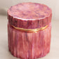 Medium Pink Alabaster Stone Hinged Lidded Jar