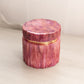 Medium Pink Alabaster Stone Hinged Lidded Jar