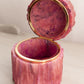 Medium Pink Alabaster Stone Hinged Lidded Jar