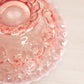 Medium Pink Opalescent Glass Footed Crimped Edge Moon & Star Bowl