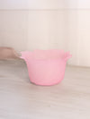 Medium Pink Satin Glass Leaf Bowl