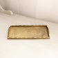 Medium Rectangular Brass Tray with Etched Floral Designs