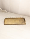 Medium Rectangular Brass Tray with Etched Floral Designs