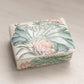 Medium Rectangular Ceramic Green and Pink Floral Lidded Box