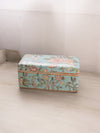 Medium Rectangular Light Blue Ceramic Lidded Box with Floral Designs