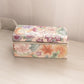 Medium Rectangular Pink Ceramic Lidded Box with Floral Designs