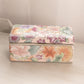 Medium Rectangular Pink Ceramic Lidded Box with Floral Designs