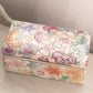 Medium Rectangular Pink Ceramic Lidded Box with Floral Designs