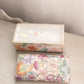 Medium Rectangular Pink Ceramic Lidded Box with Floral Designs
