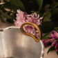 Medium Silver-Tone Metal Bucket with Brass Handles