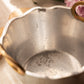Medium Silver-Tone Metal Bucket with Brass Handles